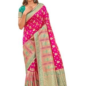 monjolika fashion women's rich zari weaving work banarasi silk saree with unstitched blouse piecemonjolika fashion women's rich zari weaving work banarasi silk saree with unstitched blouse piece