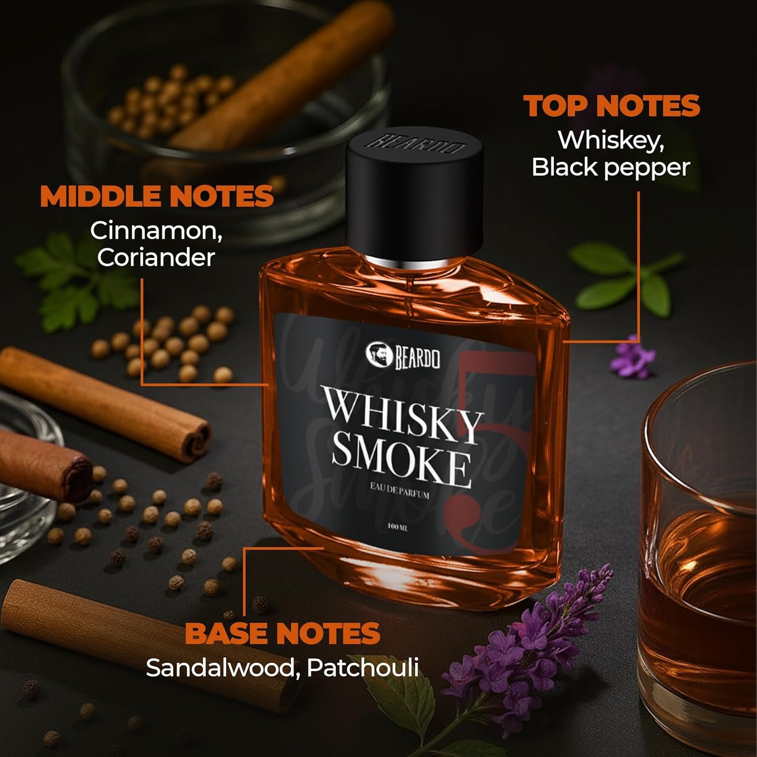 beardo whisky smoke eau de parfum men spicy, woody oudh perfume for men long lasting, date night fragrance body spray for men, 100ml beardo whisky smoke eau de parfum men spicy, woody oudh perfume for men long lasting, date night fragrance body spray for men, 100ml