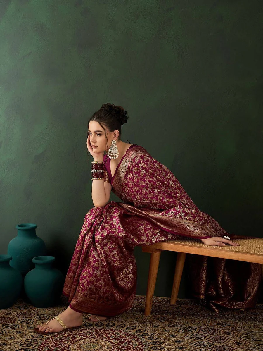 sangria woven design saree with blouse piece sangria woven design saree with blouse piece