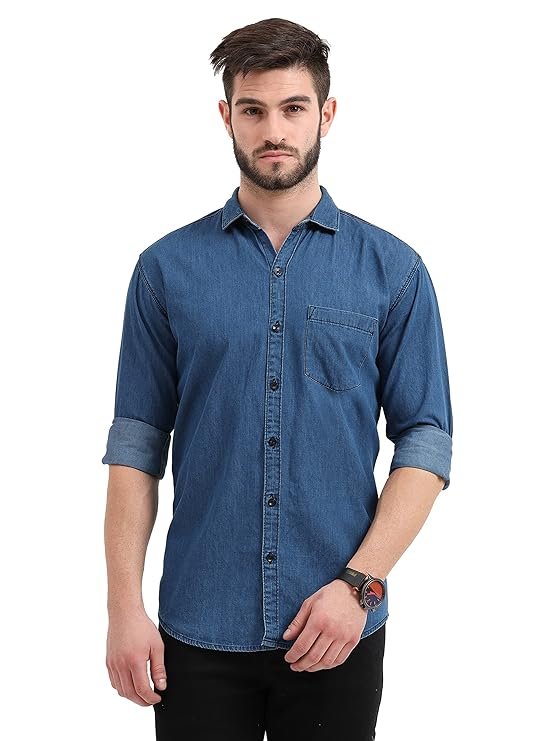 miraan men's cotton regular fit casual denim shirt (sigdenimm) miraan men's cotton regular fit casual denim shirt (sigdenimm)
