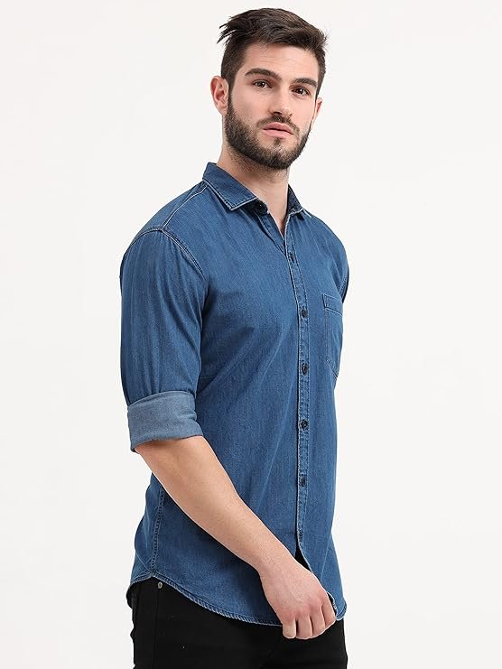 miraan men's cotton regular fit casual denim shirt (sigdenimm) miraan men's cotton regular fit casual denim shirt (sigdenimm)