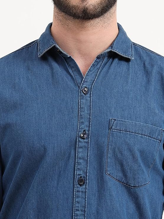 miraan men's cotton regular fit casual denim shirt (sigdenimm) miraan men's cotton regular fit casual denim shirt (sigdenimm)