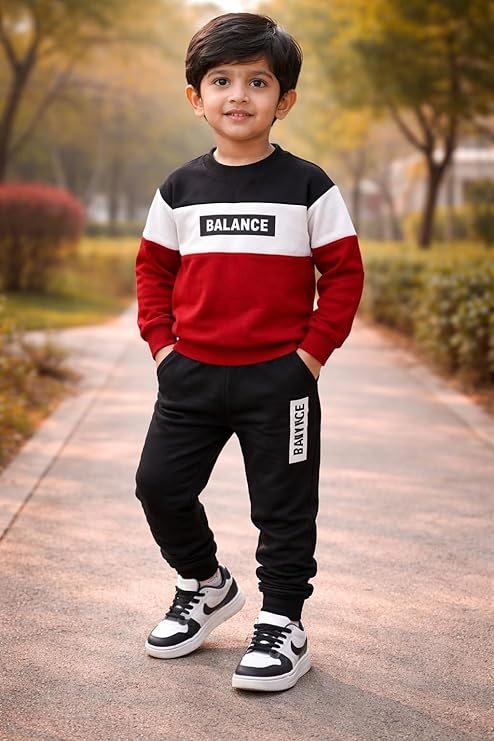 kids dress for boys | printed round neck full sleeve t shirt and pant clothing set for baby boys white