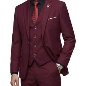 my's men's suit slim fit one button 3 piece suit blazer dress business party jacket vest & pants