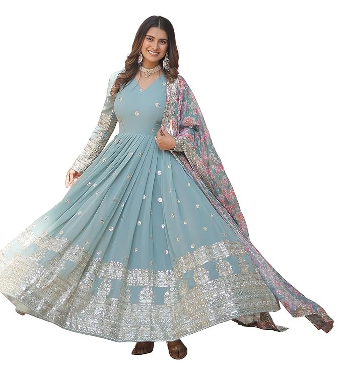 long anarkali dress
