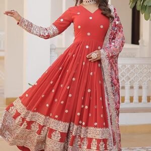 fashion basket gergette embroidered long anarkali